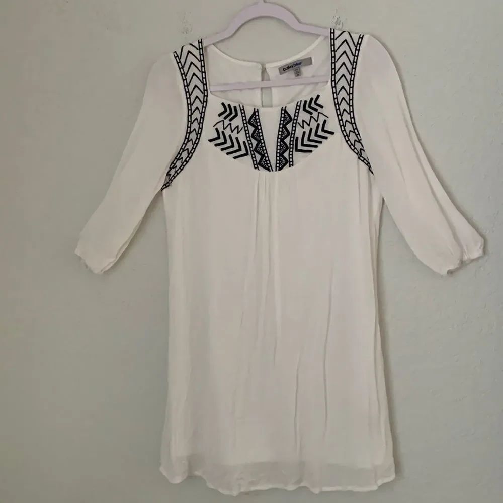 Bailey Blue Embroidered Mini Dress Size M